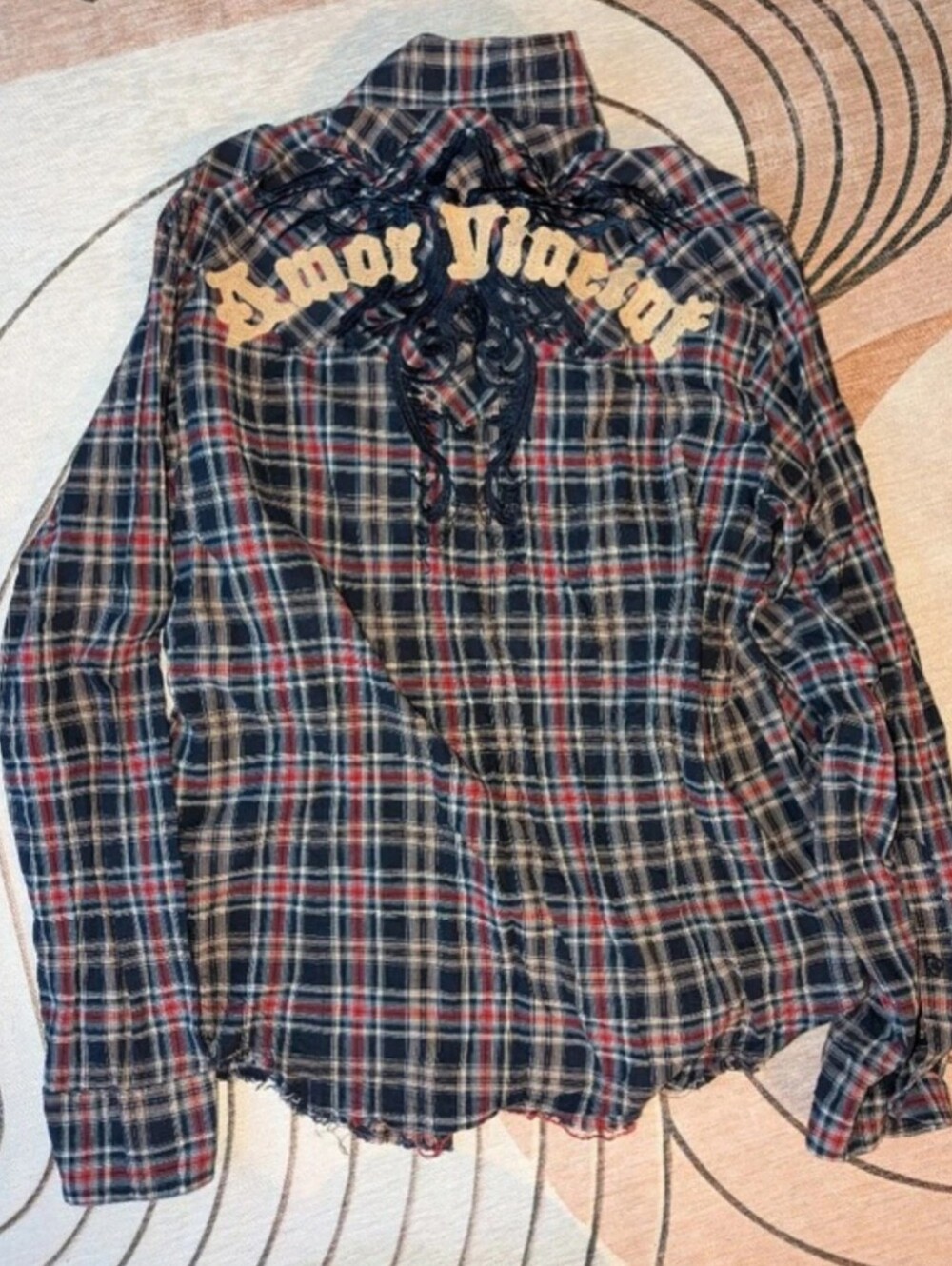 Monarchy Distressed Western Style Button Up, Men's 2XL